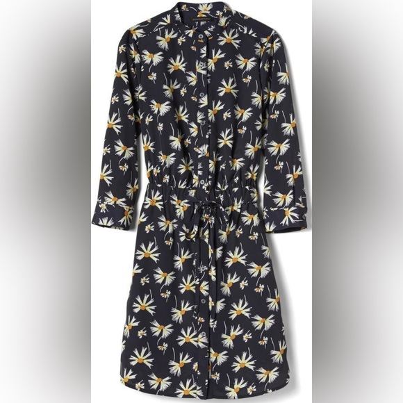 Banana Republic Long Sleeve Floral Print Shirt Dress - Picture 3 of 4